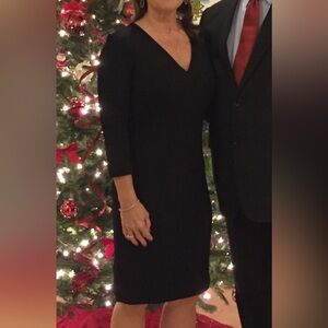 DKNY Elegant Black 3/4 Long Sleeve Dress